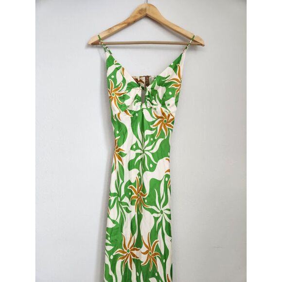 Astr‎ the Label Lysandra Dress Green Mustard Print | Size XS - Picture 4 of 9